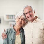 smiling senior couple, dental health for seniors at Alma Dental Care