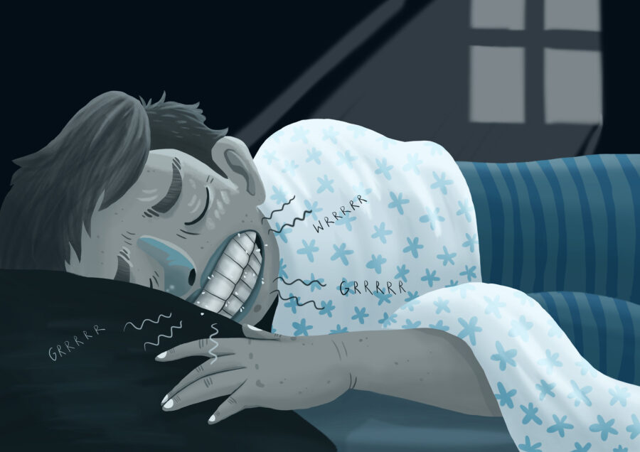man grinding his teeth while sleeping