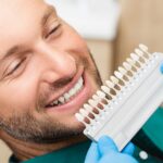 dental veneers consultation, porcelain veneers, man at dentist for veneers asking will my veneers look fake